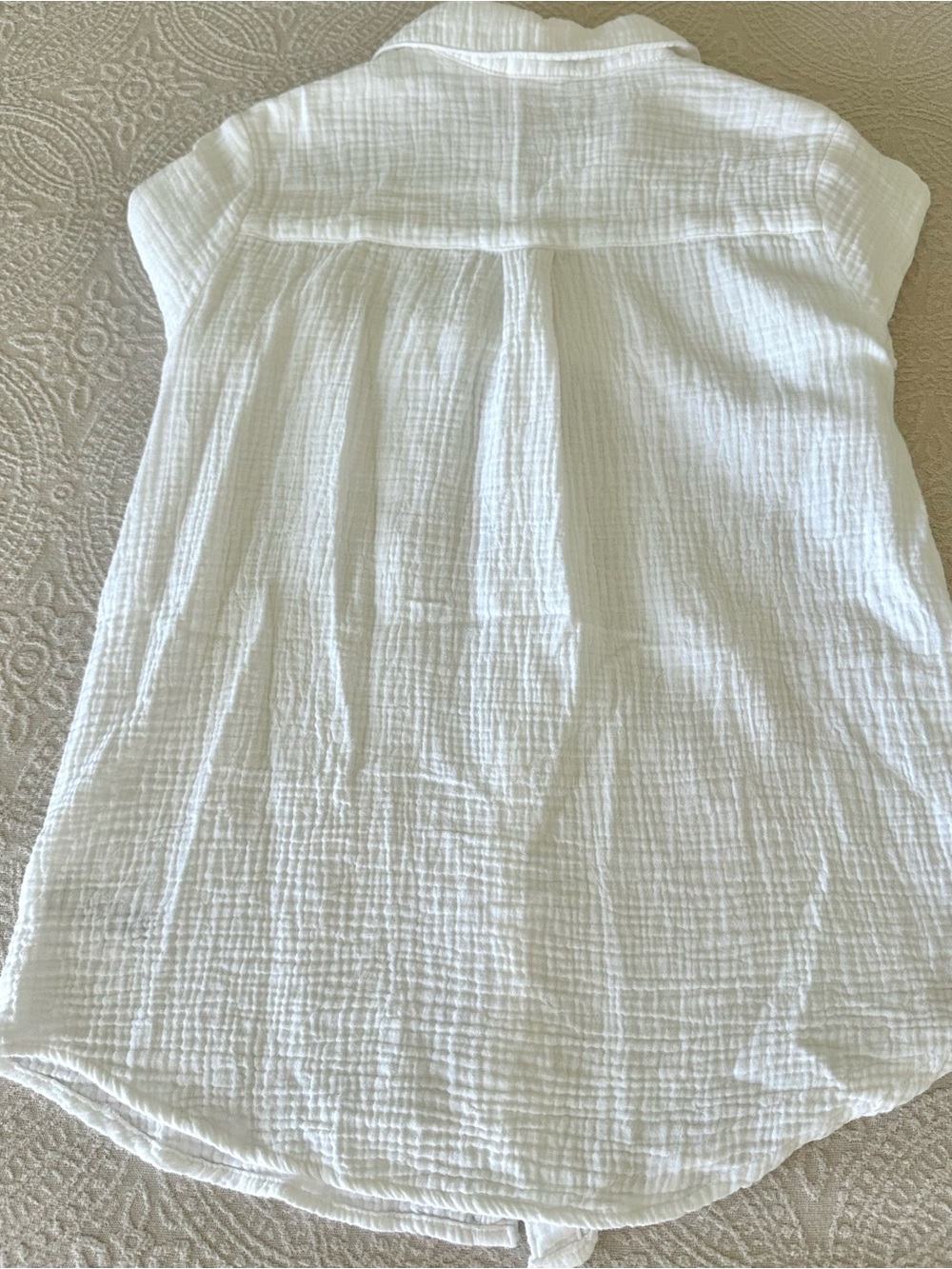 Francesca’s Audrey Parks White Button Down Shirt Beach Wear 100% Cotton - Picture 10 of 10